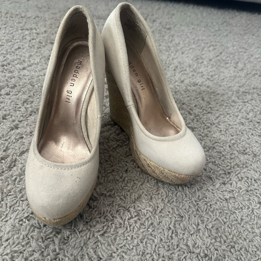 Madden Girl Cream Wedge Heels